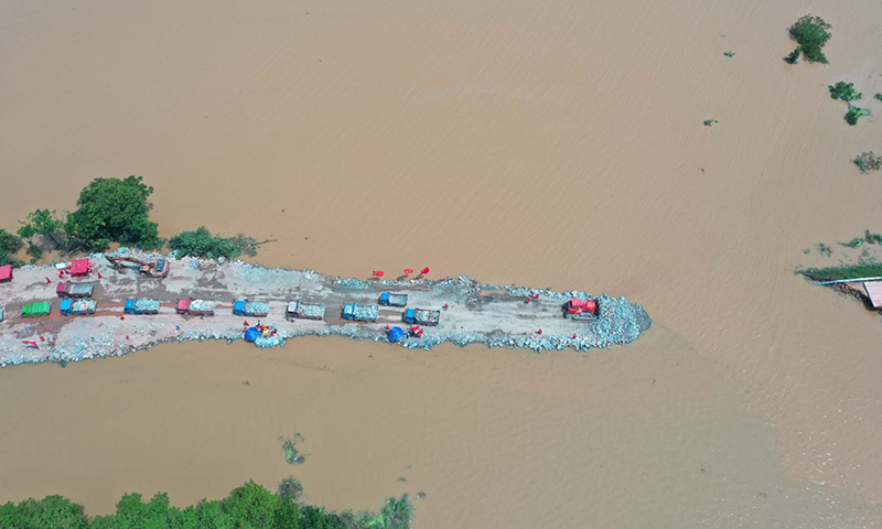 施工現(xiàn)場航拍圖。